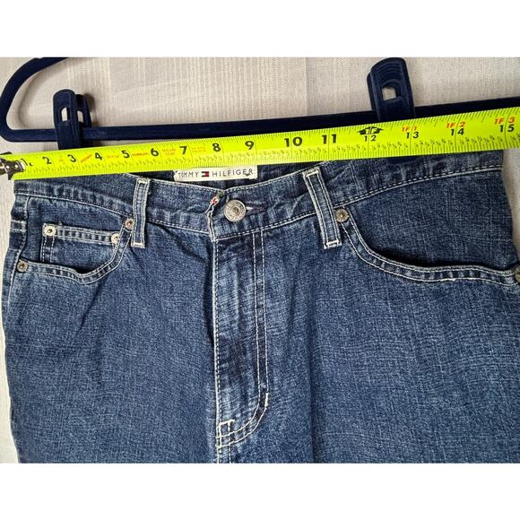 Tommy Hilfiger Jeans Womens 30x31 Mid-Dark Wash 10" Inseam Back Pocket Logo - Picture 6 of 7